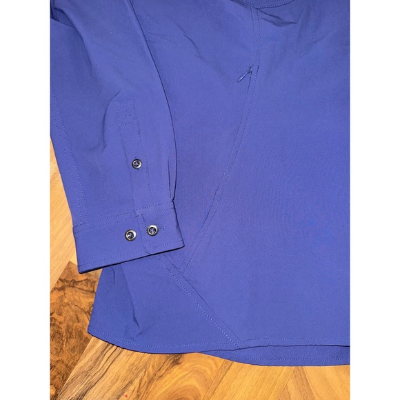 Duluth Trading felxpidition Hooded‎ Shirt Jacket Snap Front Pockets XXL purple - Picture 2 of 7